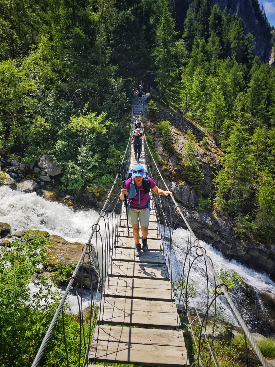 Himalayan-style suspension bridge - Col du Tricot variant