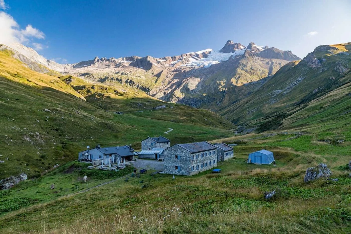 Refuge des Mottets Vallée des Glaciersissa, ennen Col de la Seignea